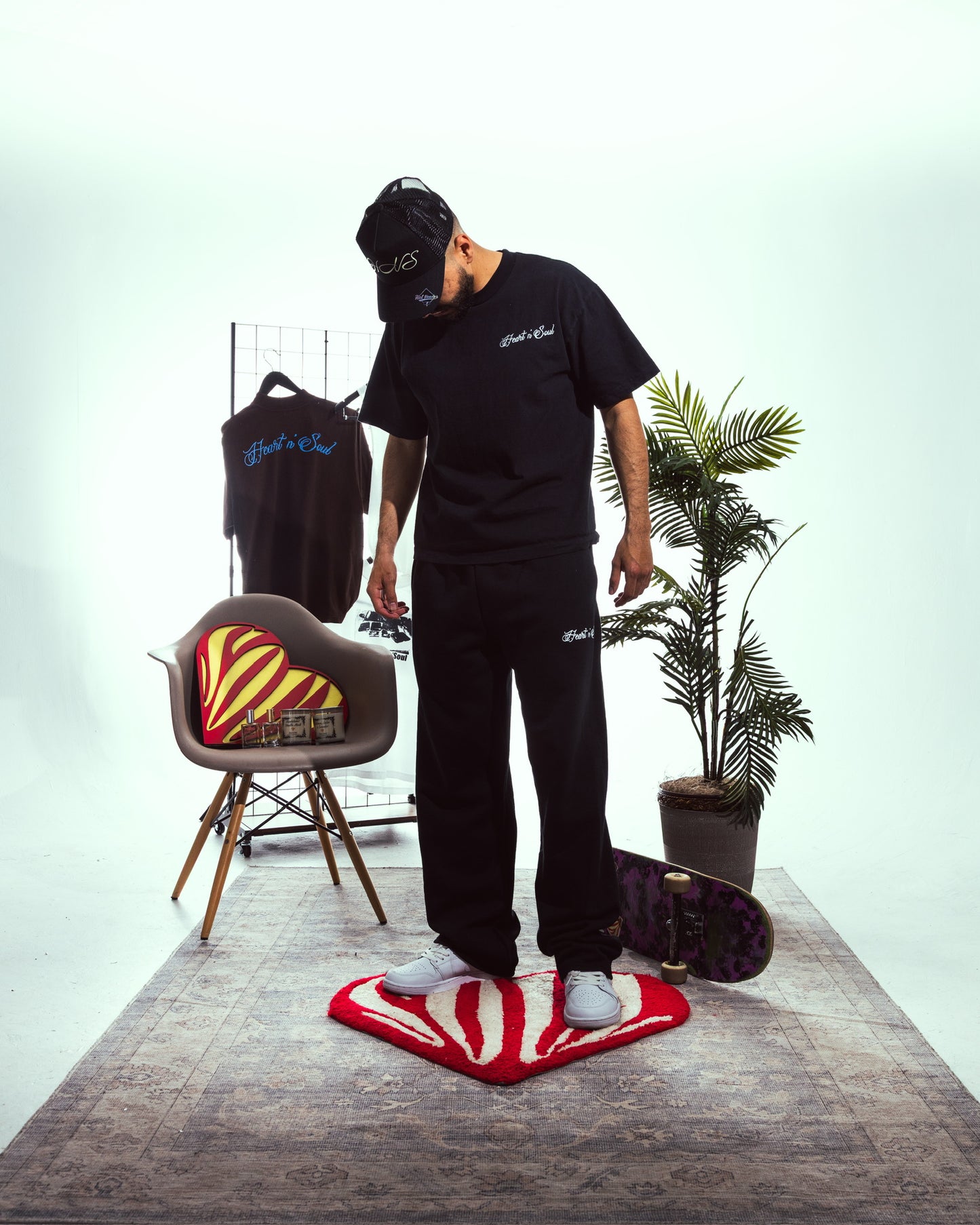 ‘Calligraphy’ Open-Leg Sweatpants - HeartnsoulJJ 