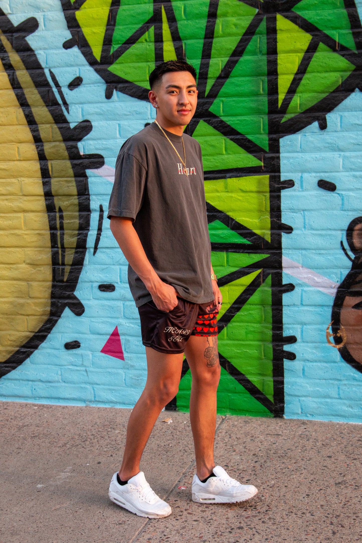 Gradient Heart Mesh Shorts - HeartnsoulJJ 